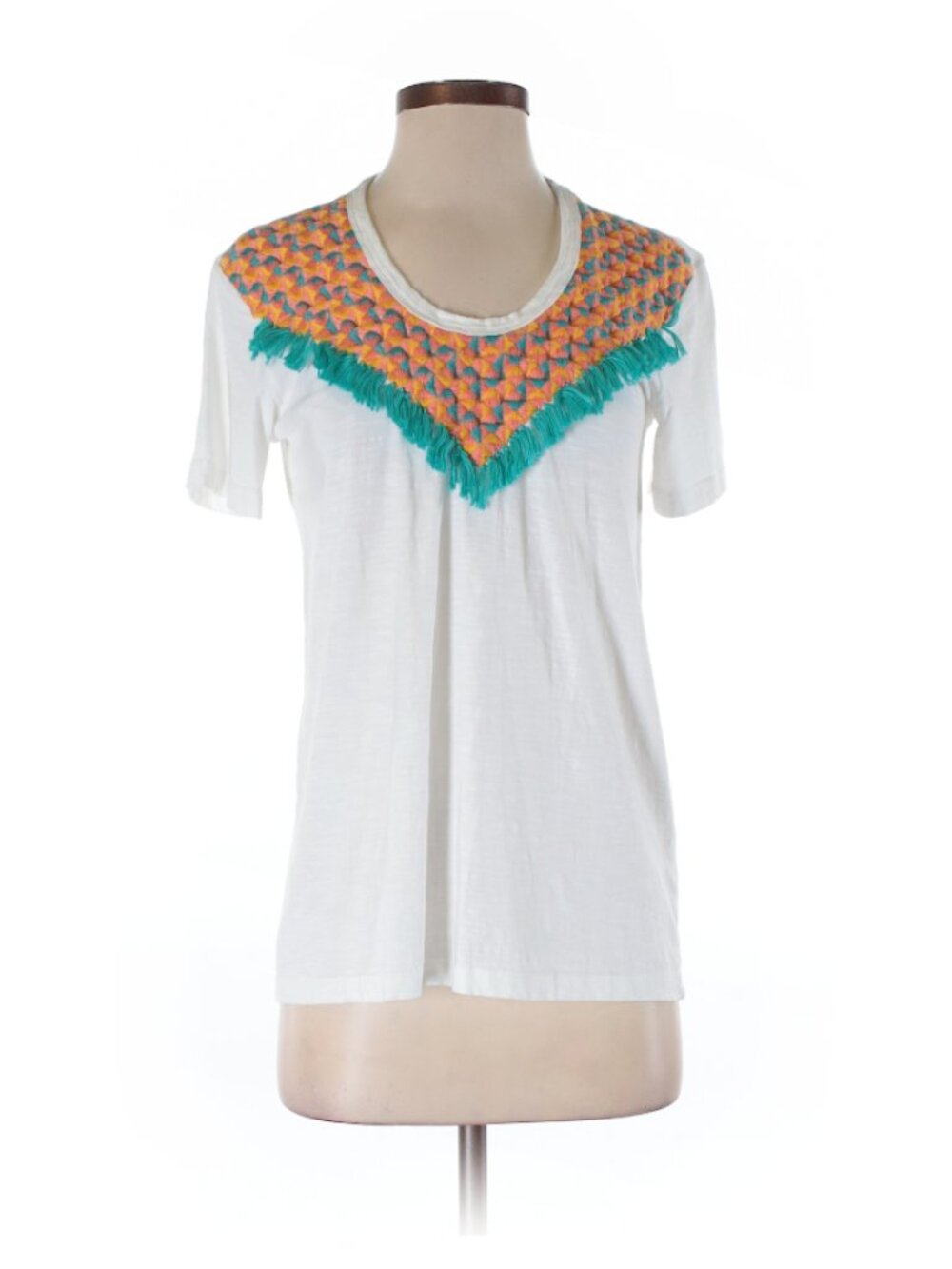 Pepin Anthropologie Embroidered Fringe Shirt